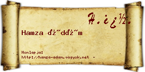 Hamza Ádám névjegykártya