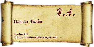 Hamza Ádám névjegykártya